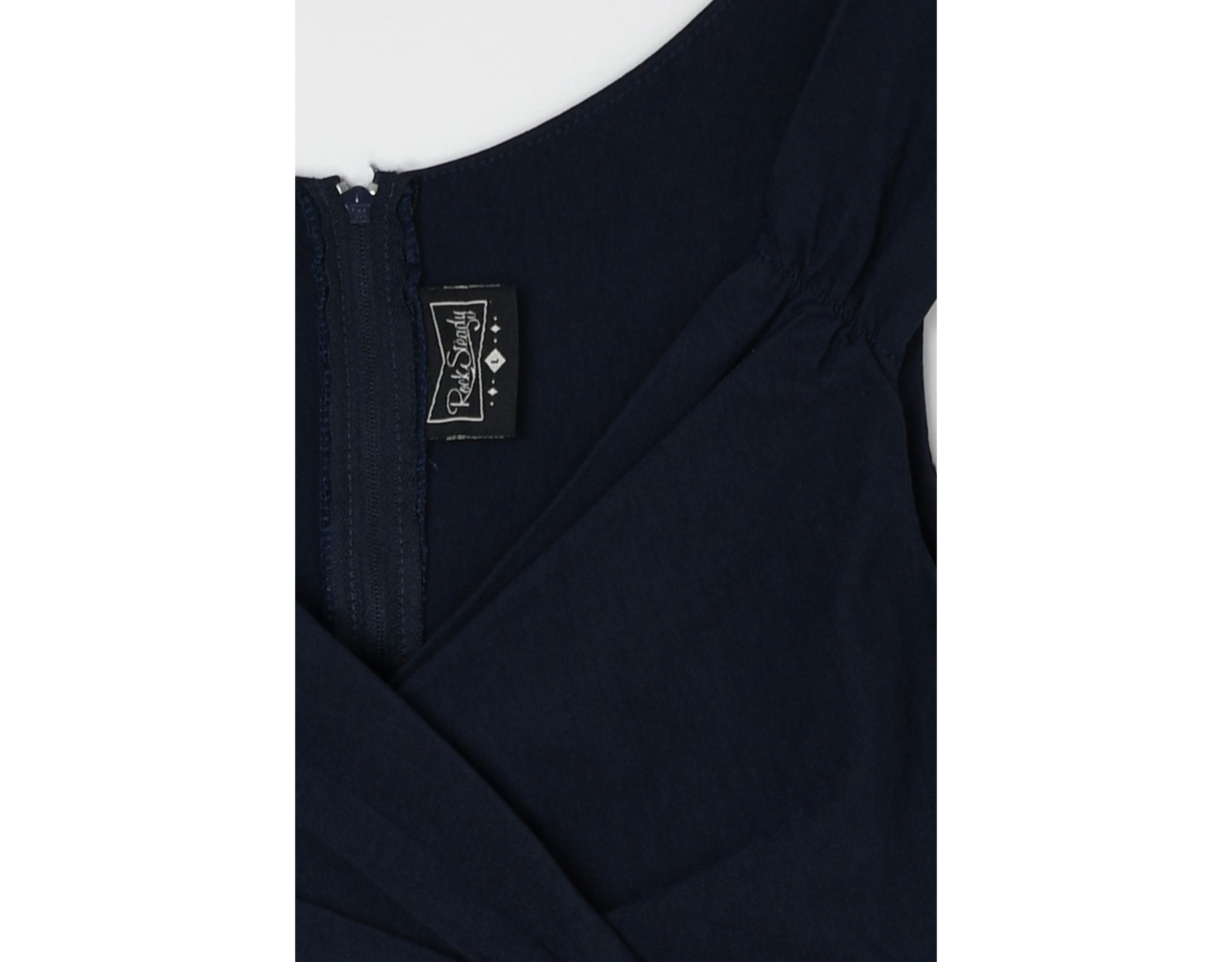 Vintage Y2k Navy Blue Ruched Midi Dress