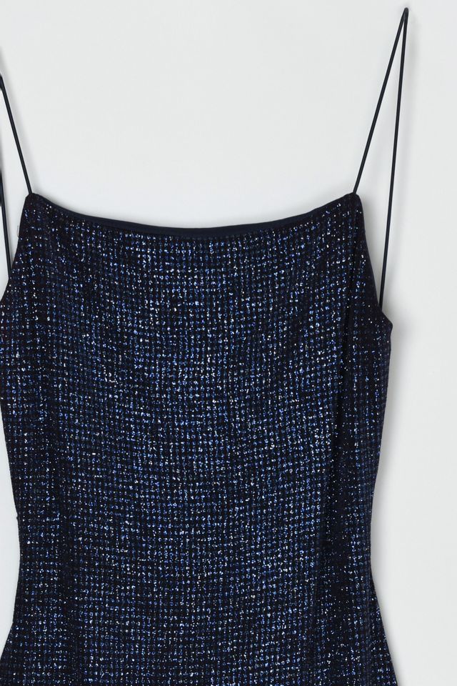 Vintage Y2k Strappy Dark Blue Glittered Mini Dress #2