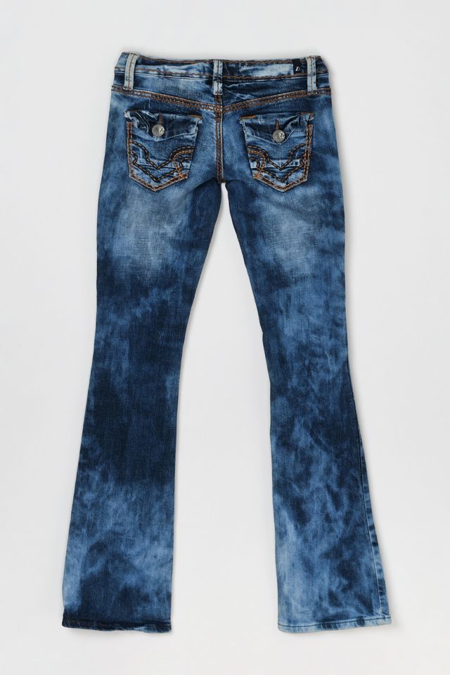 Vintage Y2k Low-Rise Stone Wash Flared Skinny Jeans #1