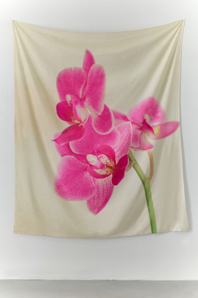 Pink Orchid Flower Tapestry #1