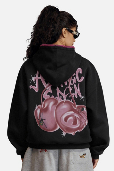 Aelfric Eden Boxy Spider Cherry Hoodie | Urban Outfitters