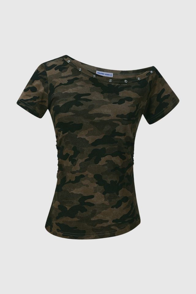 Aelfric Eden CAMO Off-The-Shoulder Baby Tee #3