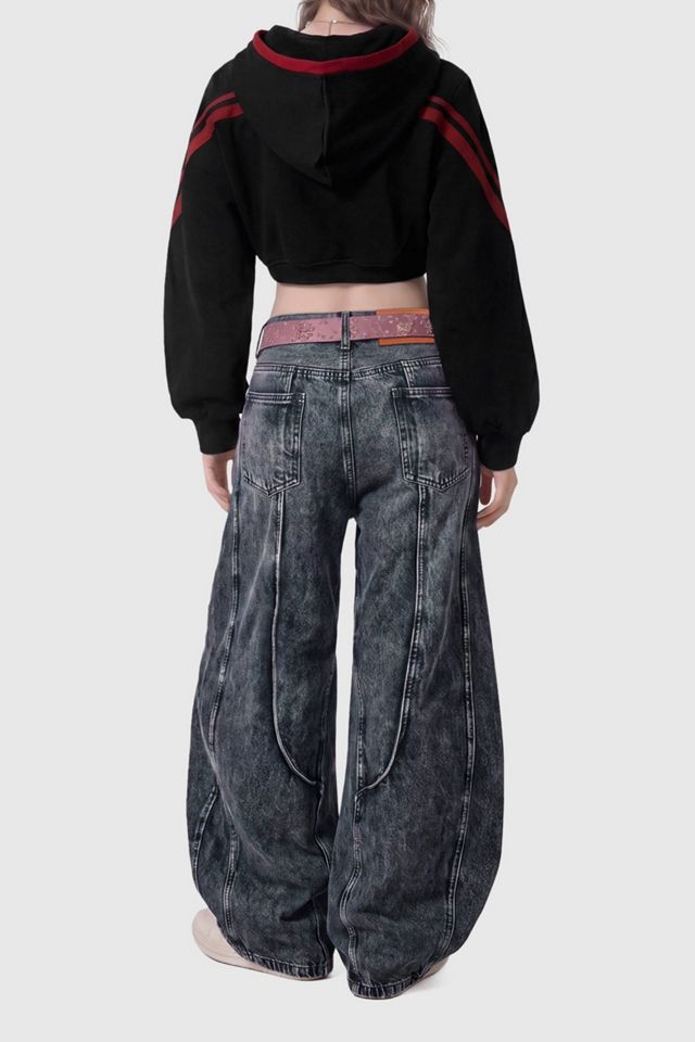 Aelfric Eden Cropped Contrast Stripe Zip Up Hoodie #1
