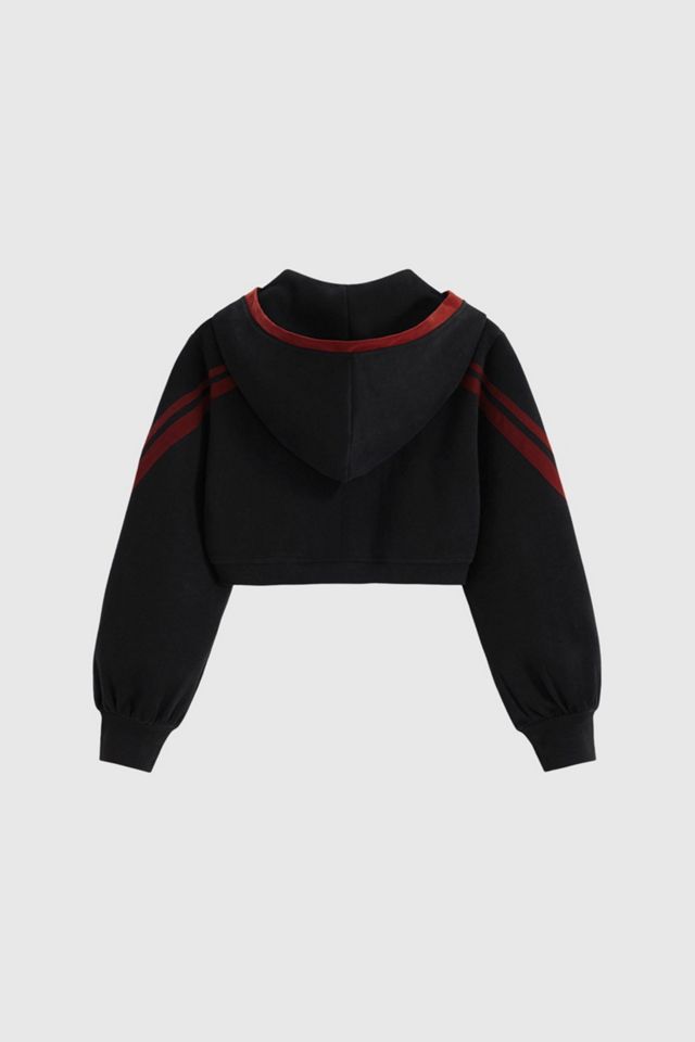 Aelfric Eden Cropped Contrast Stripe Zip Up Hoodie #3