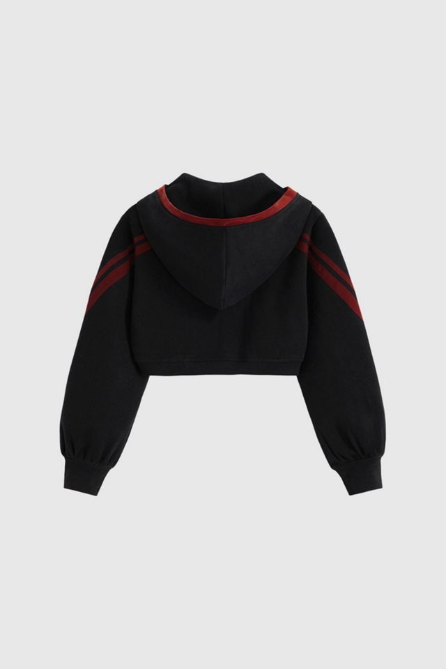 Aelfric Eden Cropped Contrast Stripe Zip Up Hoodie #4