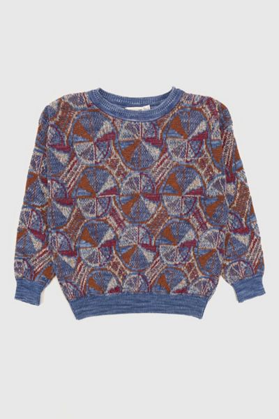 Vintage Geo Pattern Knit Sweater