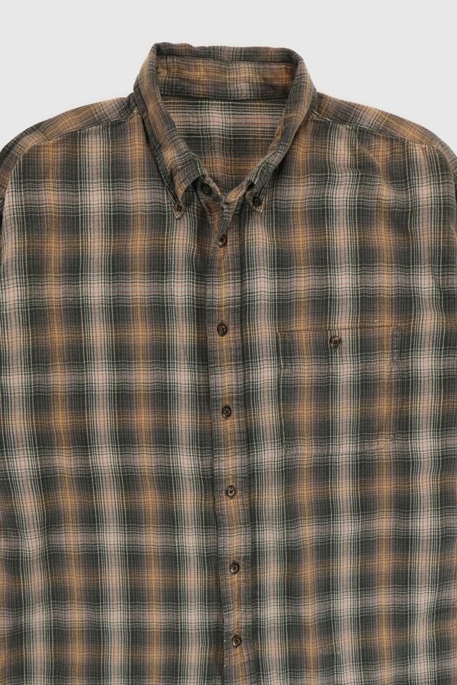 Vintage Dark Plaid Button-Down Shirt #1
