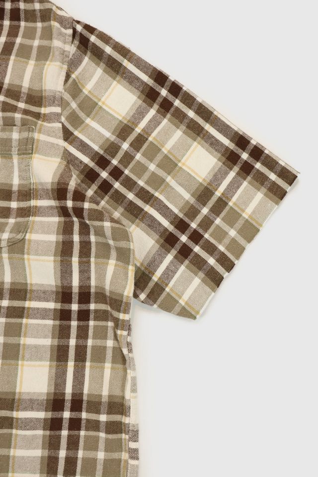 Vintage Short Sleeve Cut Off Plaid Button-Down Shirt #3