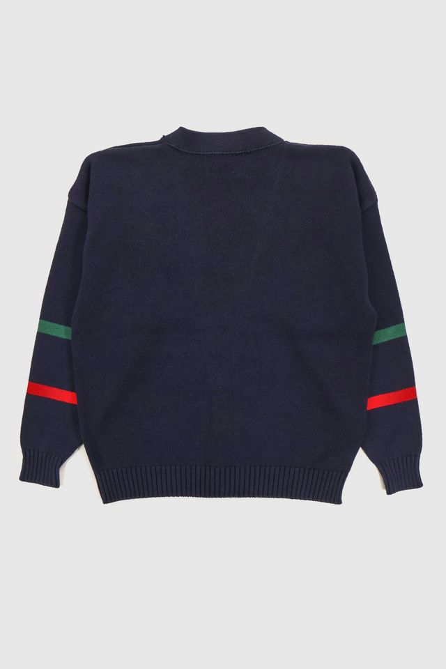 Vintage Stripe Golf Cardigan Sweater #1