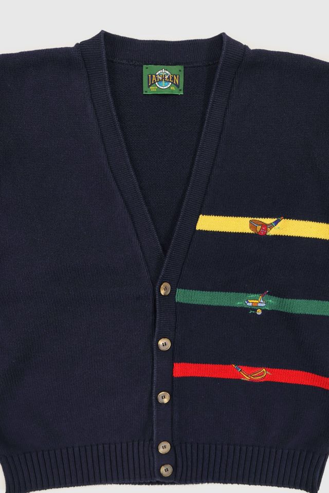 Vintage Stripe Golf Cardigan Sweater #3