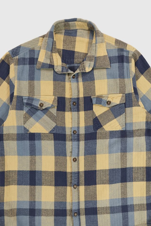 Vintage Short Sleeve Plaid Cut Off Button-Down Shirt #1