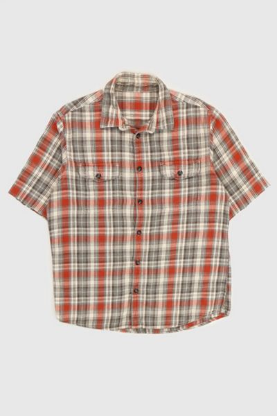 Vintage Grey Short Sleeve Cut Off Button Down Shirt