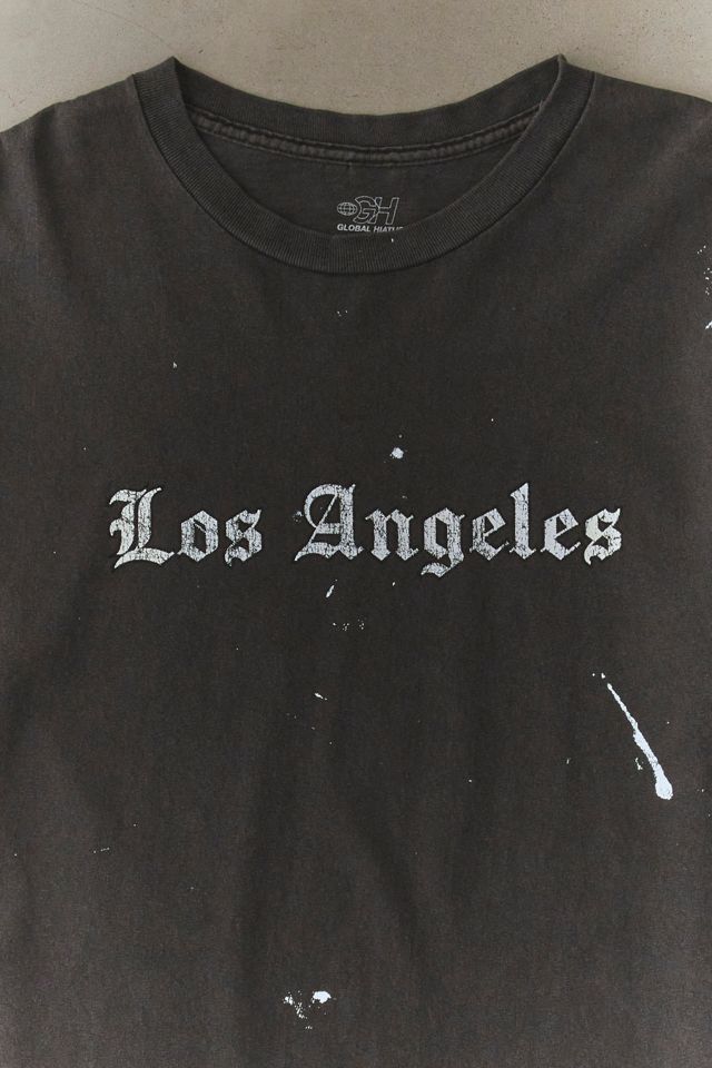 Big City Script Graphic Paint Splatter Tee #1