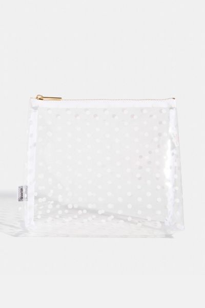 Skinnydip London White Polka Dot Wash Bag