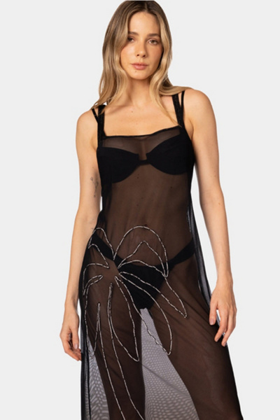 KIBYS Ancestral Lines Gio Sheer Palm Beach Dress