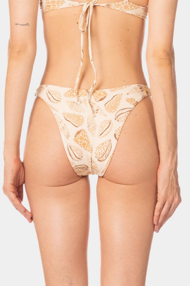 KIBYS Shell Tides Print Carmen Minimalistic Bikini Bottom #2