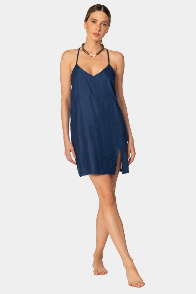 KIBYS Sacred Sun Heli Embellished Linen Mini Dress #2