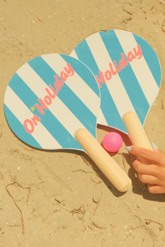 On Holiday Pickleball Cabana Stripe Beach Paddle Set #1