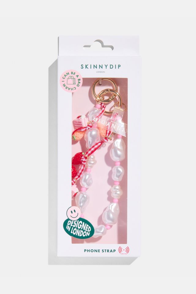 Skinnydip London Strawberry Gingham Pearl Beaded Phone Chain #2