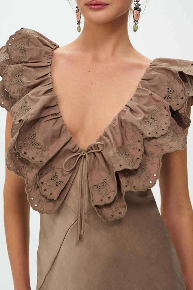 For Love & Lemons Luna Eyelet Lace Trim Mini Dress #1