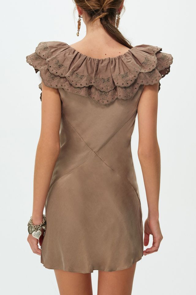 For Love & Lemons Luna Eyelet Lace Trim Mini Dress #2