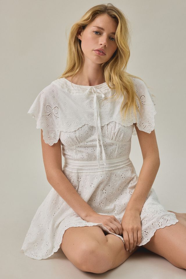 For Love & Lemons Lola Oversized Collar Lace Mini Dress #3
