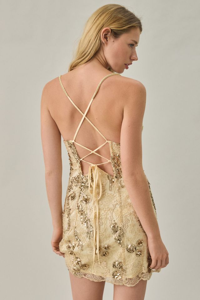 For Love & Lemons Opal Sequin Lace Mini Dress #2
