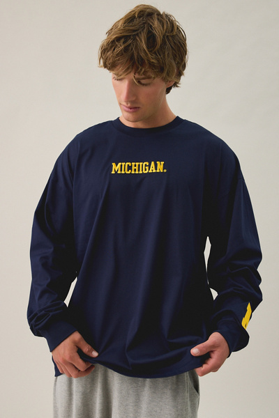 Pro Standard University Of Michigan Wingspan Drop Shoulder Long Sleeve Tee