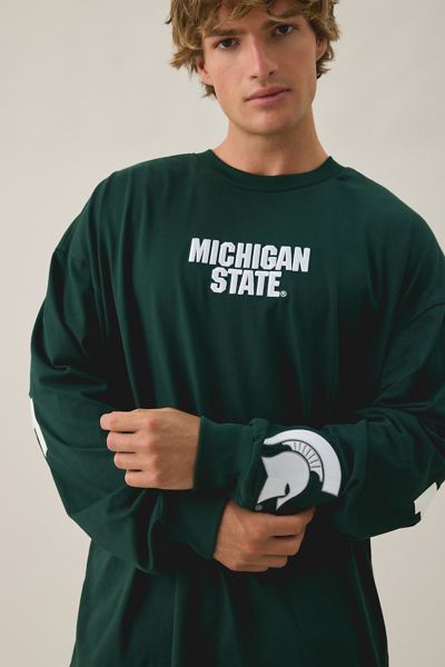 T-shirt Pro Standard Michigan State Wingspan à manches longues et épaules tombantes