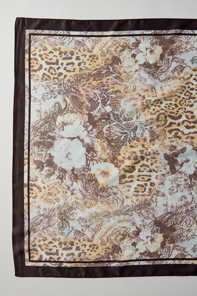 Mixed Animal Print Silky Scarf