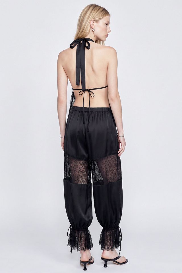 Personal Code Antoinette Satin And Lace Halter Top #4