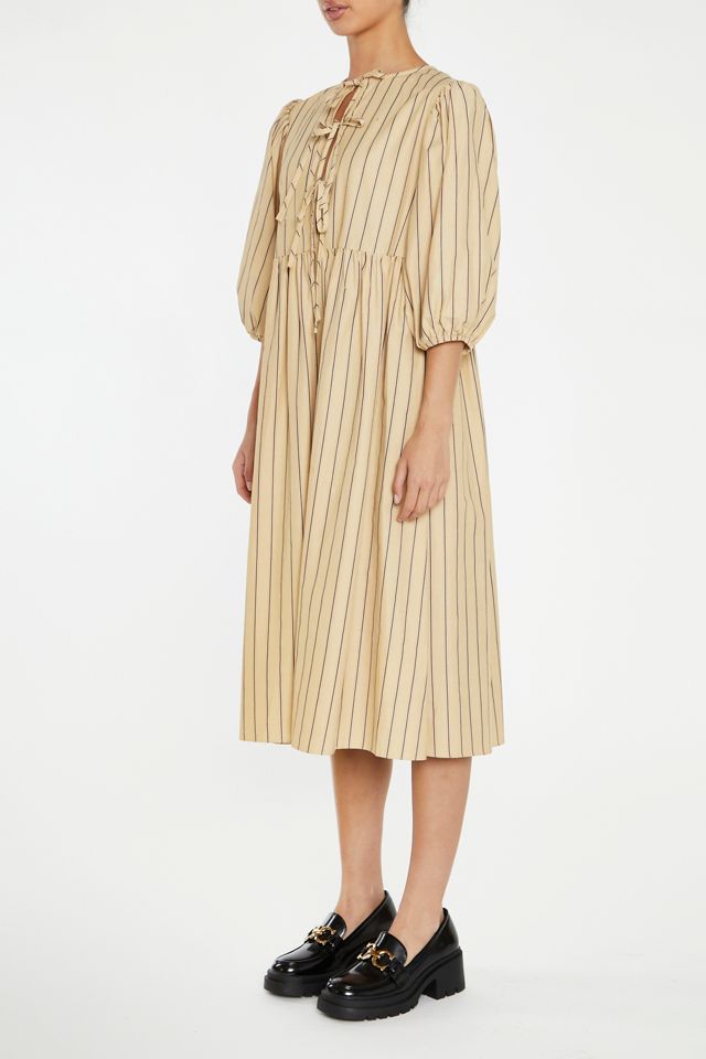 Glamorous Tie-Front Puff Sleeve Babydoll Midi Dress #2