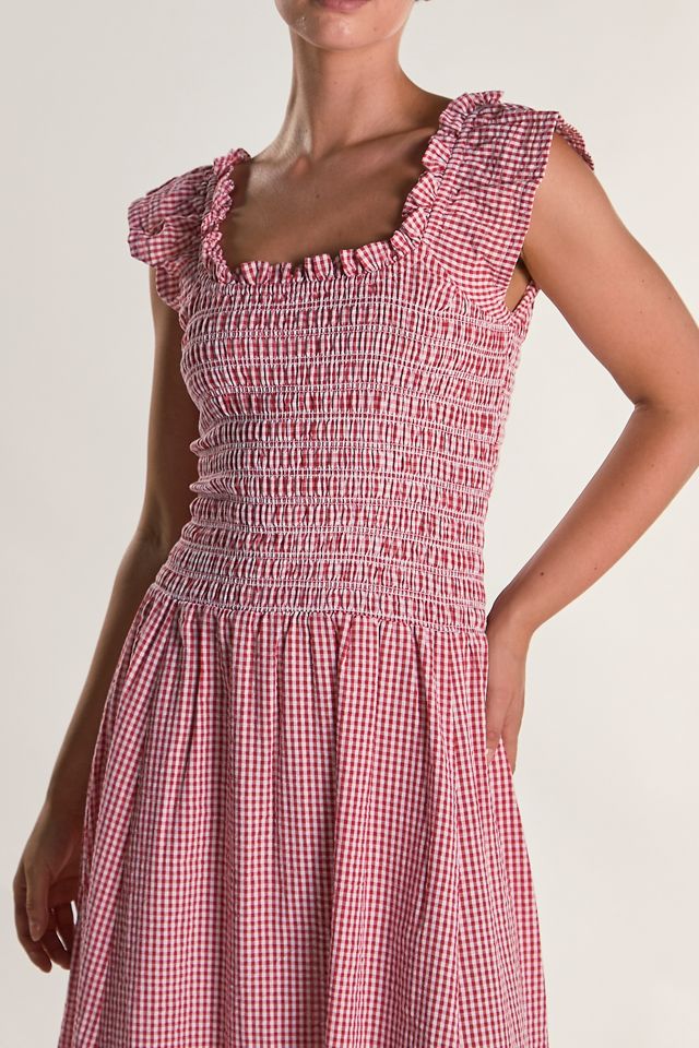 Glamorous Flutter Sleeve Smocked Cotton Midi Dress #1