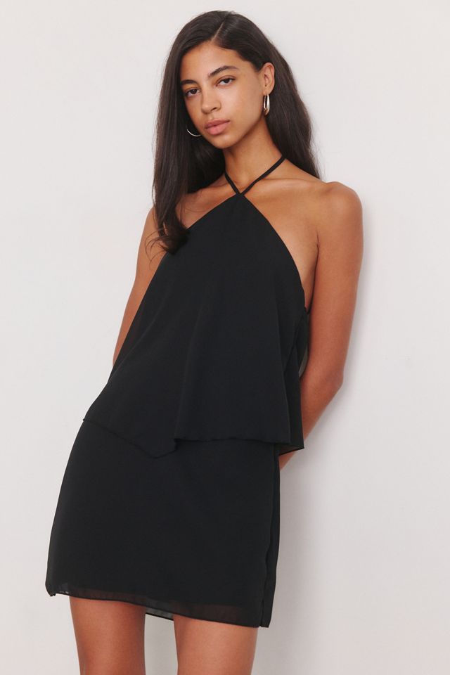 Motel Milaya Tiered High Halter Neck Mini Dress #1