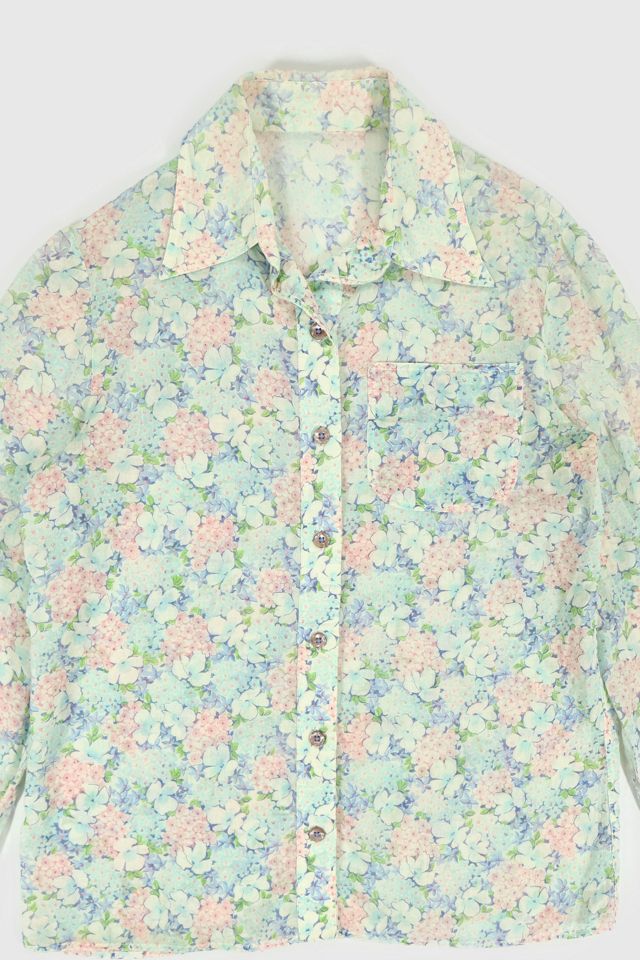 Vintage Pastel Floral Blouse #1