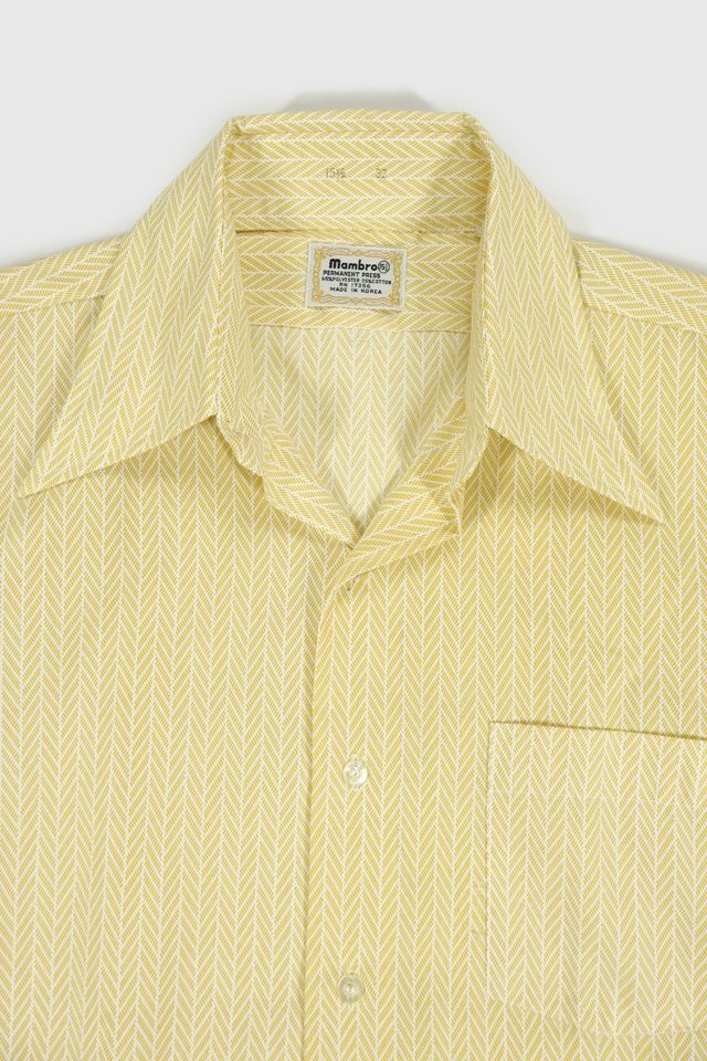 Vintage Herringbone Pattern Button-Down Shirt #2