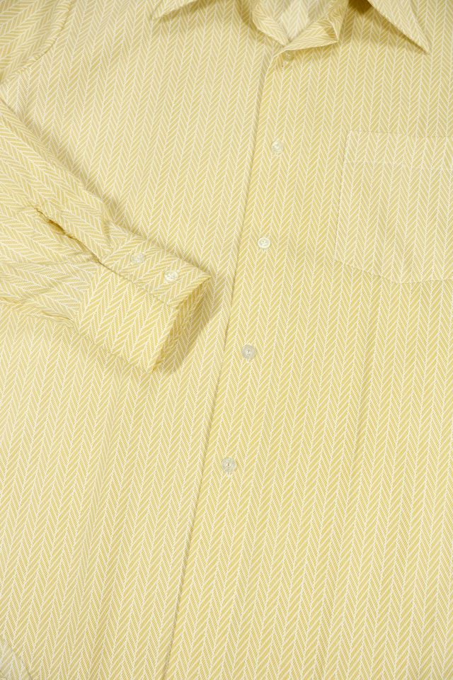 Vintage Herringbone Pattern Button-Down Shirt #3