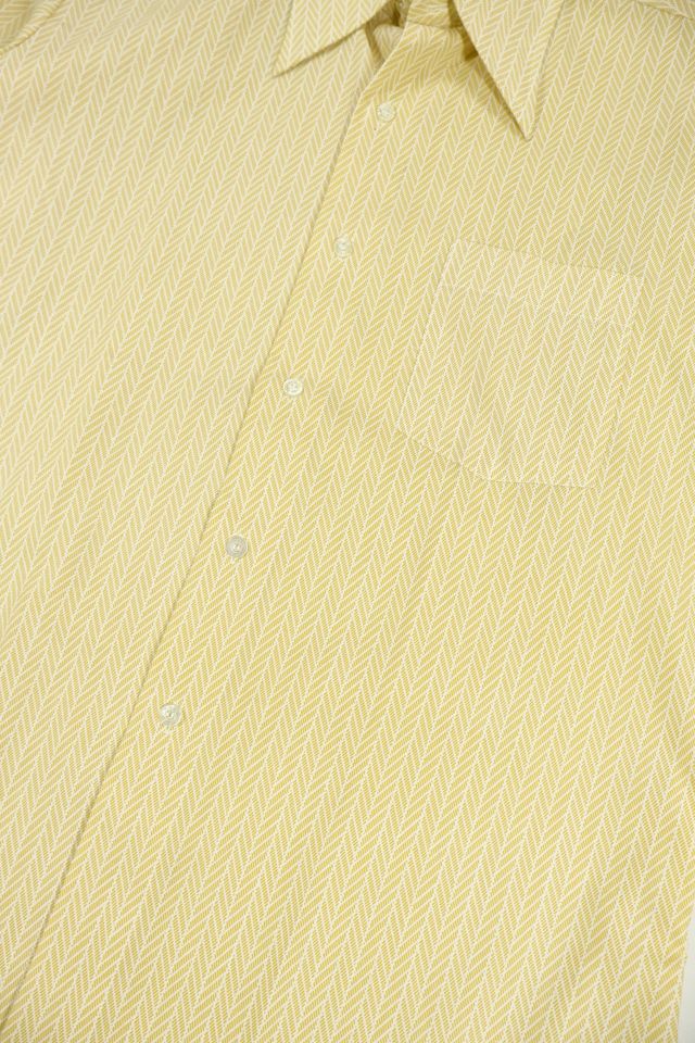 Vintage Herringbone Pattern Button-Down Shirt #4