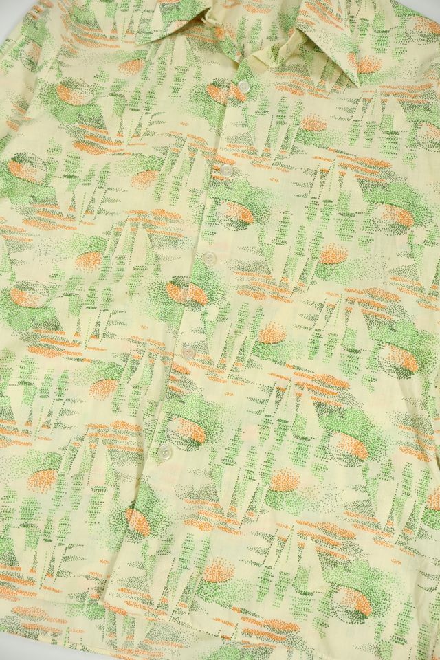 Vintage Sailboat Pattern Button-Down Shirt #4