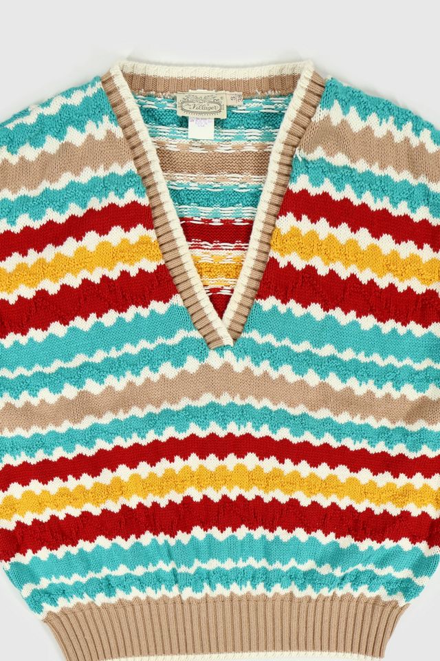 Vintage Knit Stripe Sweater Vest #2