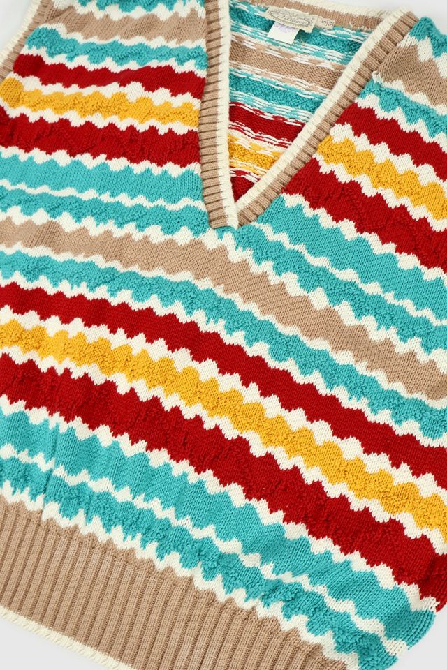 Vintage Knit Stripe Sweater Vest #3