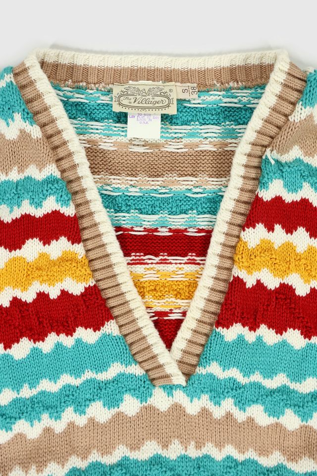 Vintage Knit Stripe Sweater Vest #4