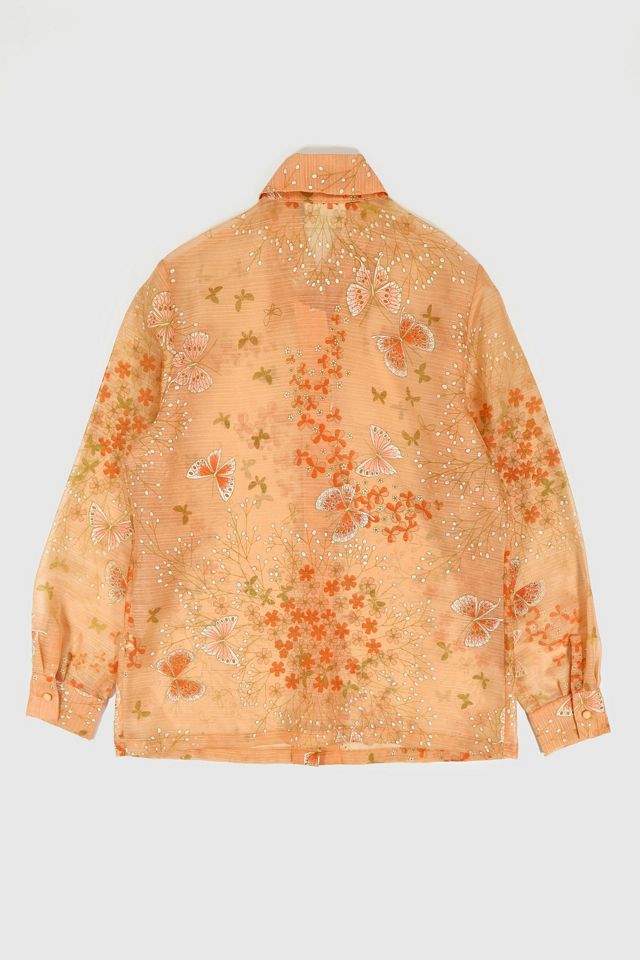 Vintage Butterfly Pattern Lace Blouse #1