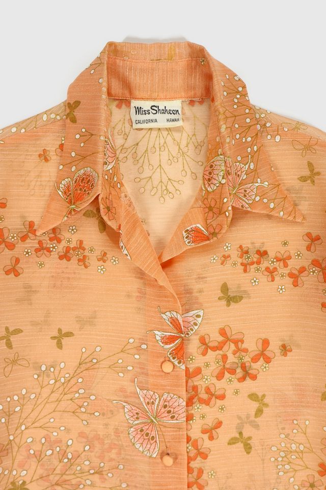 Vintage Butterfly Pattern Lace Blouse #4