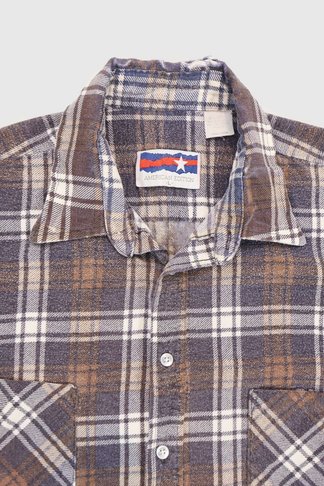 Vintage Blue Plaid Button-Down Shirt #2