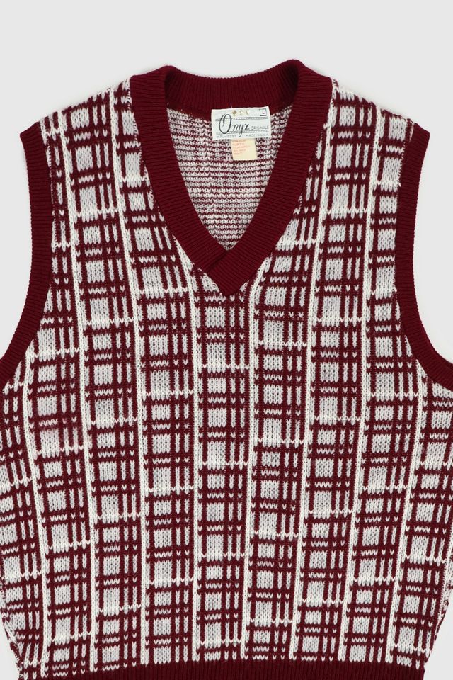 Vintage V-Neck Pattern Sweater Vest #2
