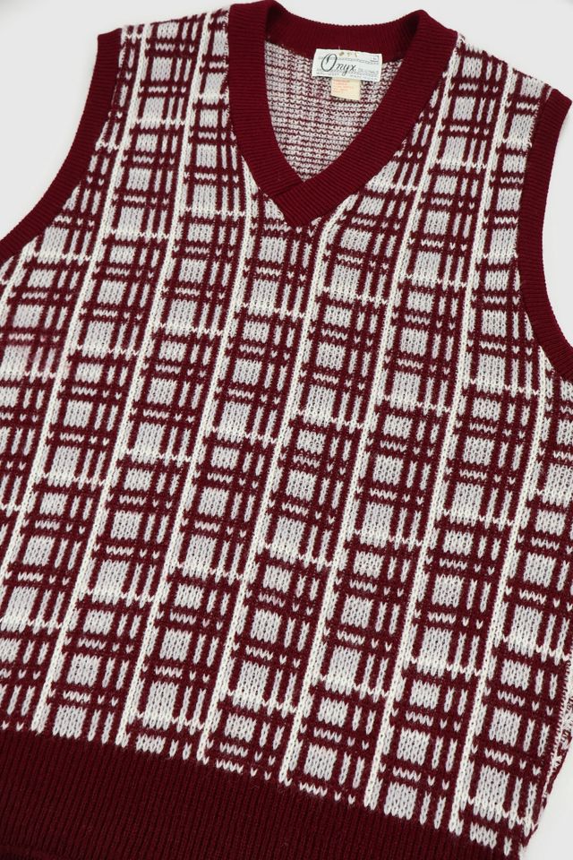 Vintage V-Neck Pattern Sweater Vest #4