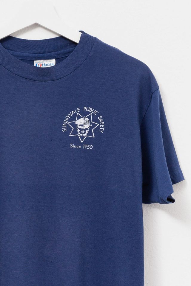 Vintage 1990s Distressed Navy Blue Graphic T-Shirt Made in USA #2