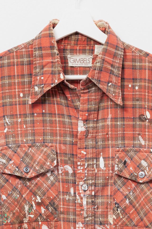 Vintage 1980s Painted Plaid Cotton Long Sleeve Button Up Shirt #2