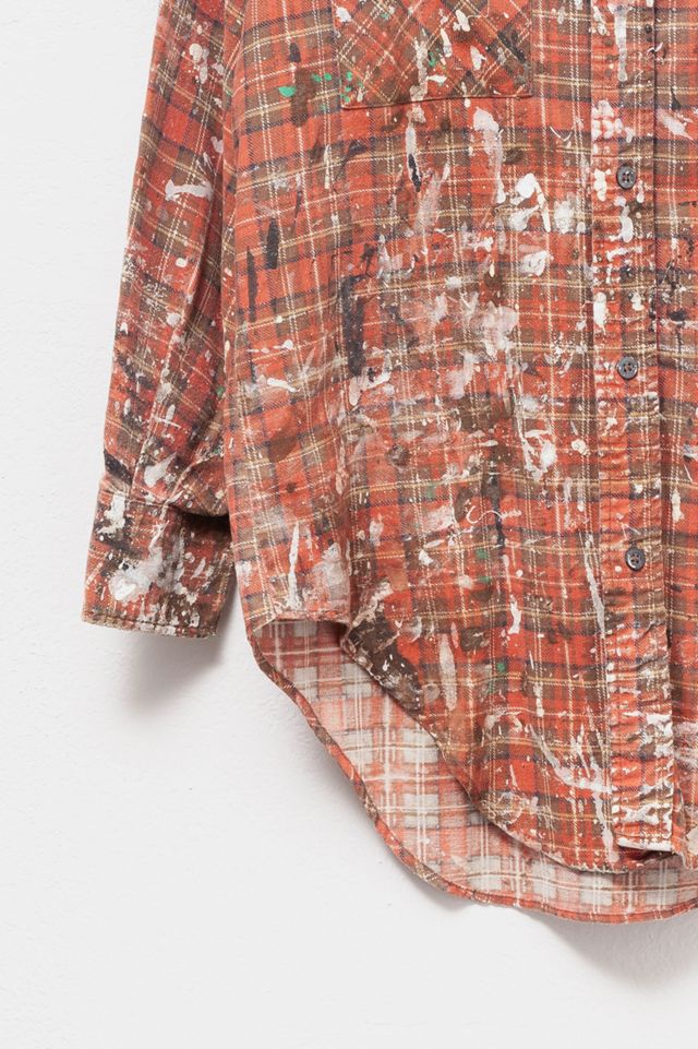 Vintage 1980s Painted Plaid Cotton Long Sleeve Button Up Shirt #3